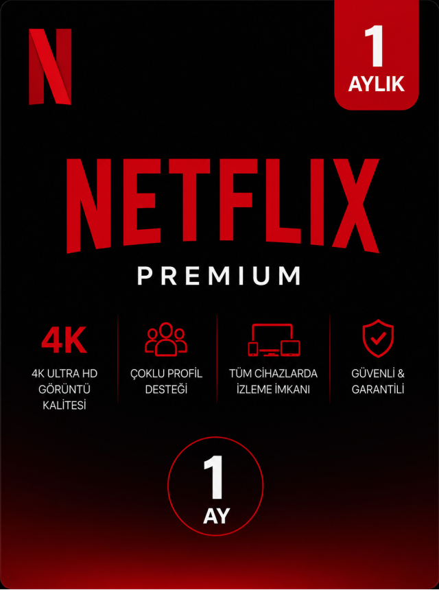 Netflix 4K Ultra HD Premium 1 Aylık Netflix 4K Ultra HD Premium 1 Aylık