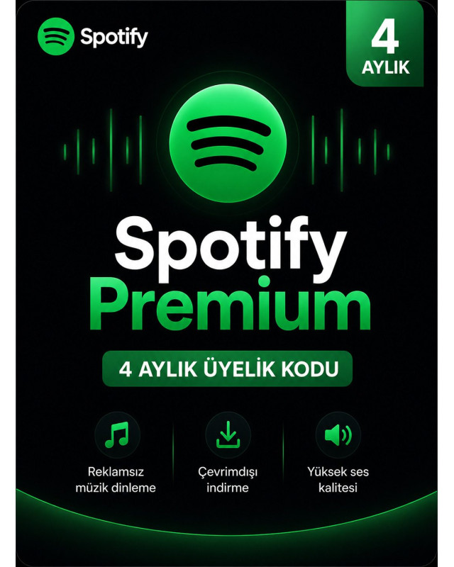 Spotify Premium 4 Aylık Üyelik Kodu Spotify Premium 4 Aylık Üyelik Kodu