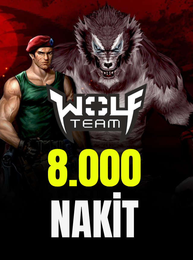 WolfTeam 8.000 Nakit / Joygame 20.000 Joypara WolfTeam 8.000 Nakit / Joygame 20.000 Joypara