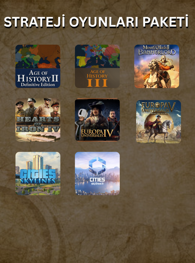 Strateji Oyunları Paketi (PC) Strateji Oyunları Paketi (PC)